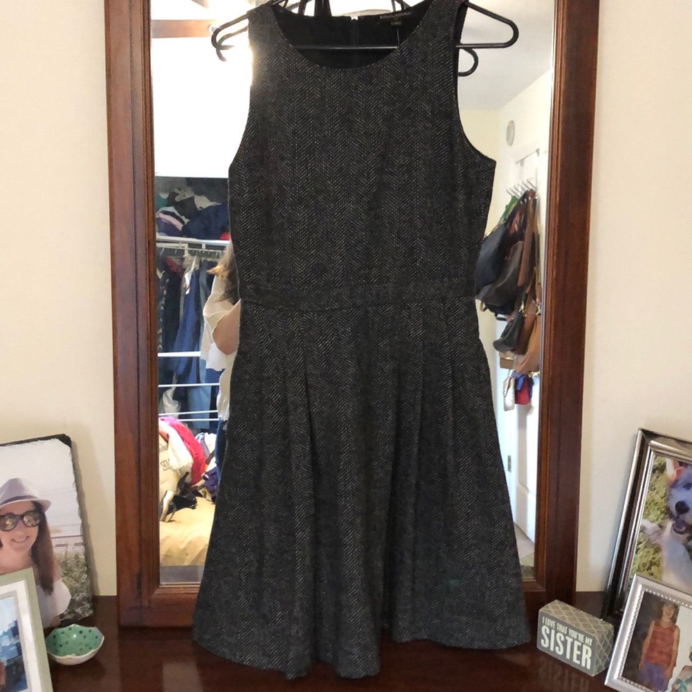 Tweed work dress with pockets